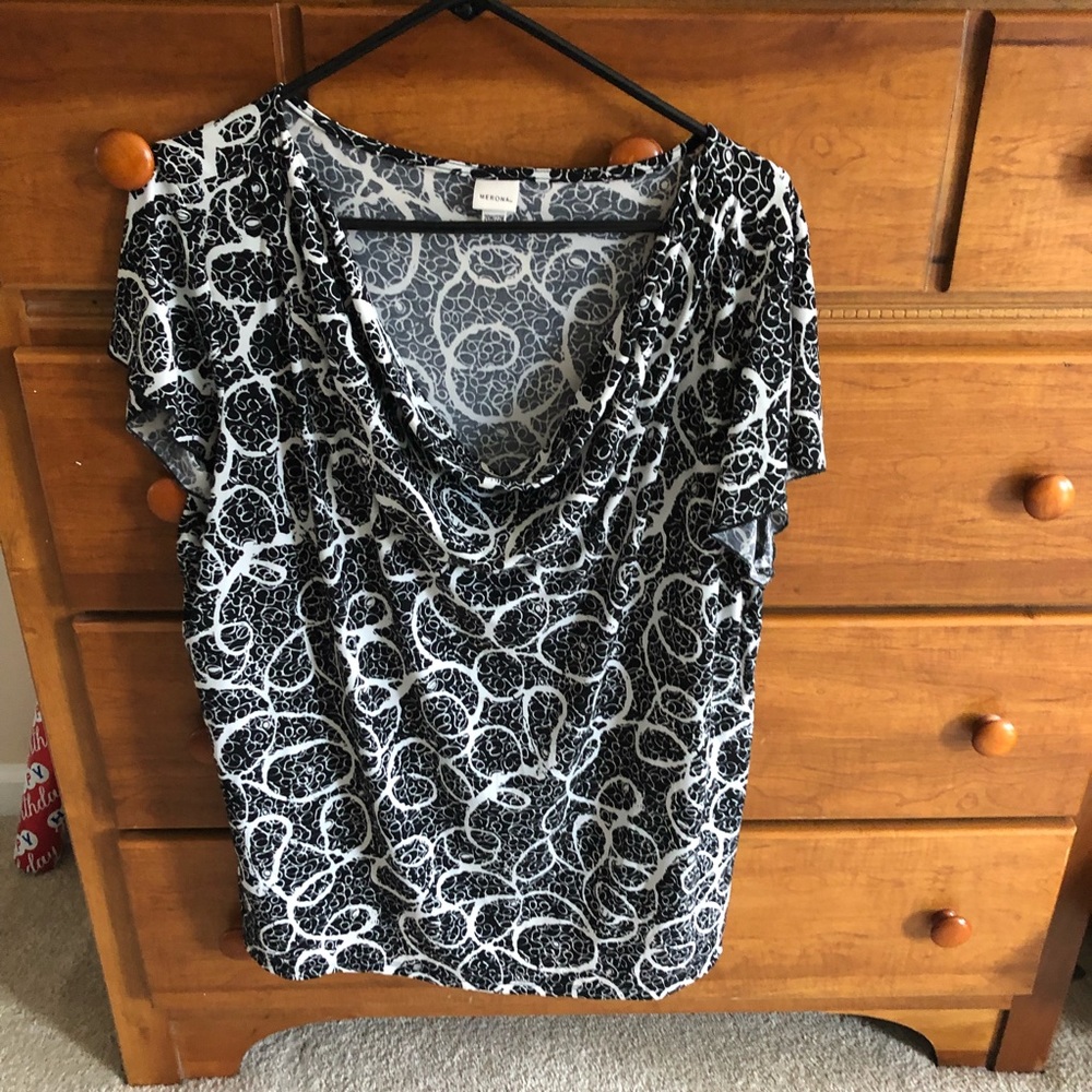 Black and white blouse